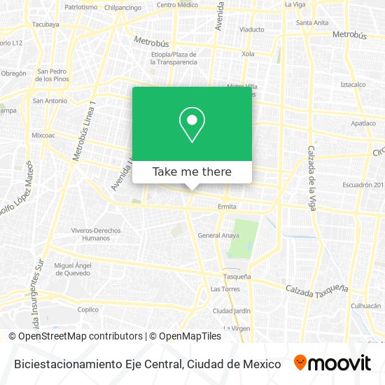 Mapa de Biciestacionamiento Eje Central