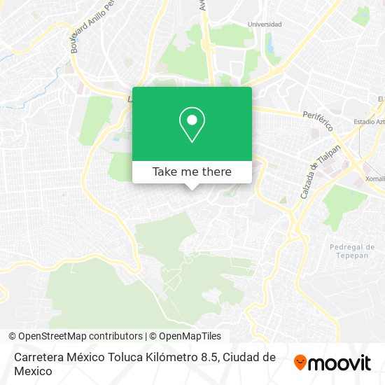 Carretera México Toluca Kilómetro 8.5 map