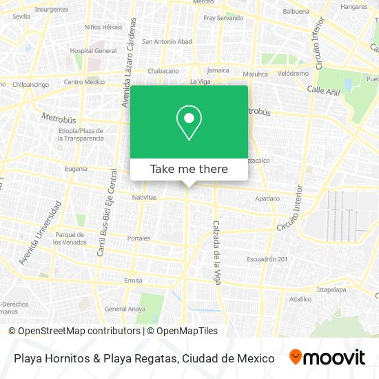 Mapa de Playa Hornitos & Playa Regatas