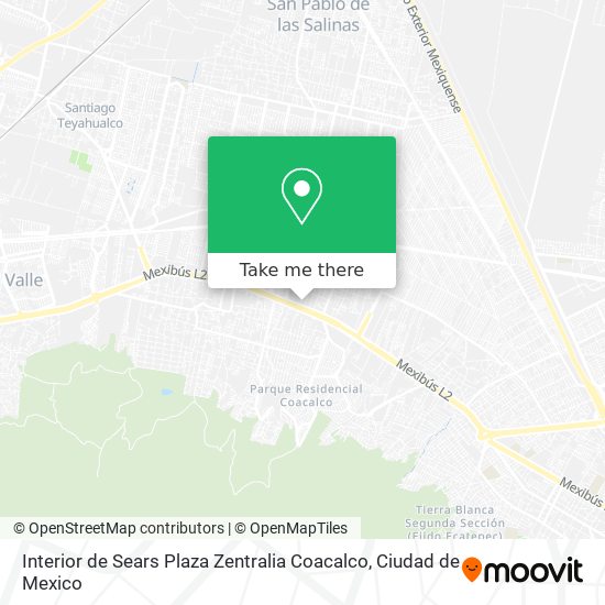 How to get to Interior de Sears Plaza Zentralia Coacalco in Tultepec by Bus?