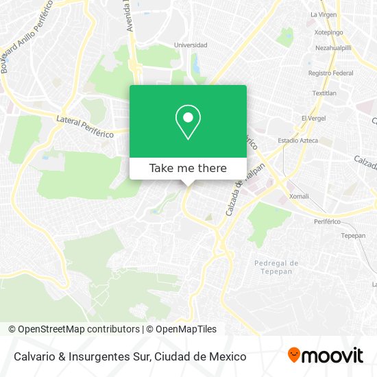 Calvario & Insurgentes Sur map