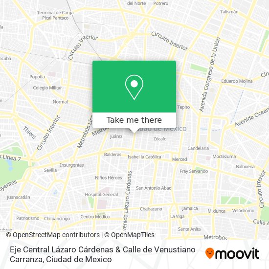 Eje Central Lázaro Cárdenas & Calle de Venustiano Carranza map