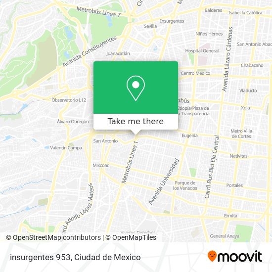 insurgentes  953 map