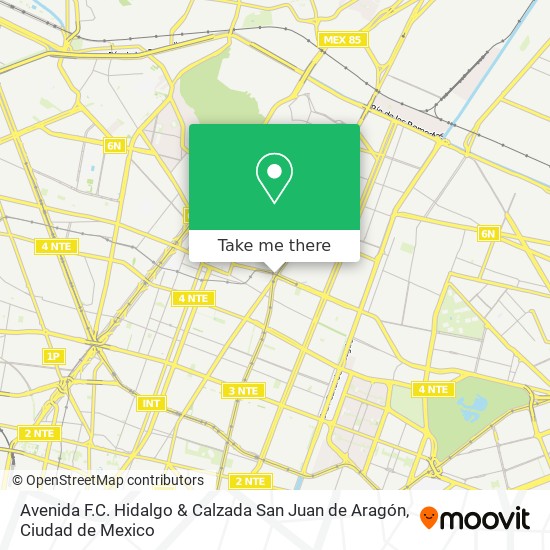 Avenida F.C. Hidalgo & Calzada San Juan de Aragón map