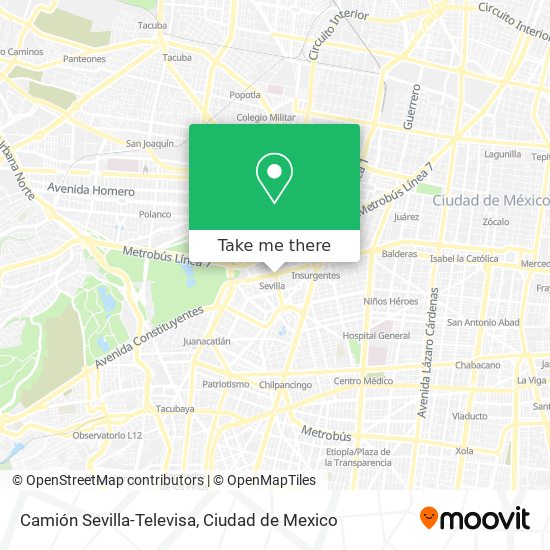 Camión Sevilla-Televisa map