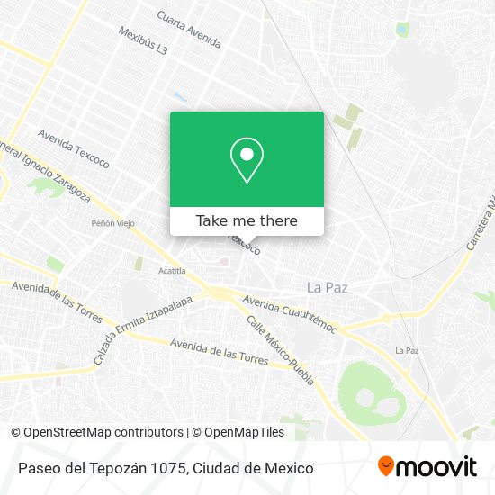 Mapa de Paseo del Tepozán 1075