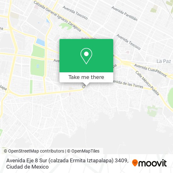 Mapa de Avenida Eje 8 Sur (calzada Ermita Iztapalapa) 3409