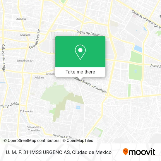 Mapa de U. M. F. 31 IMSS URGENCIAS