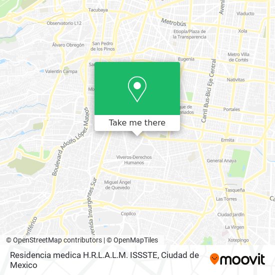 Residencia medica H.R.L.A.L.M.  ISSSTE map