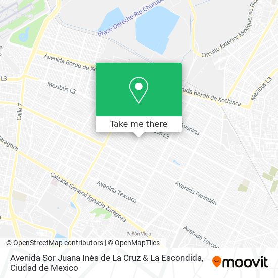 Avenida Sor Juana Inés de La Cruz & La Escondida map