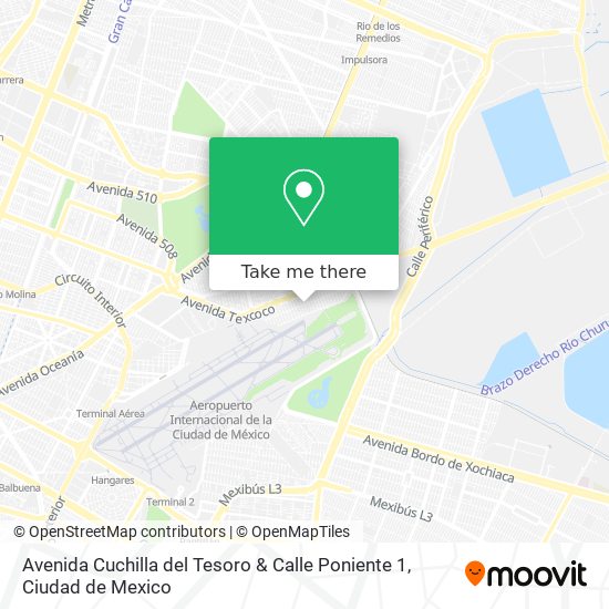 Avenida Cuchilla del Tesoro & Calle Poniente 1 map