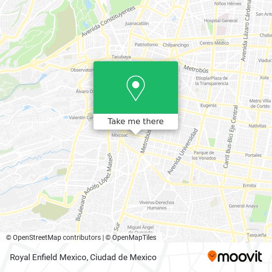 Mapa de Royal Enfield Mexico