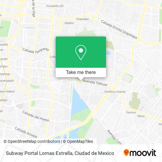 Subway Portal Lomas Estrella map
