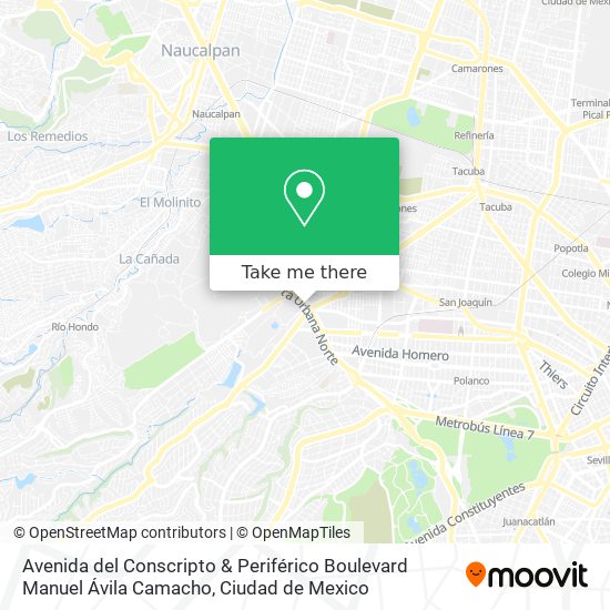 Avenida del Conscripto & Periférico Boulevard Manuel Ávila Camacho map