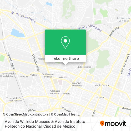 Avenida Wilfrido Massieu & Avenida Instituto Politécnico Nacional map