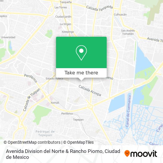 Avenida Division del Norte & Rancho Piomo map