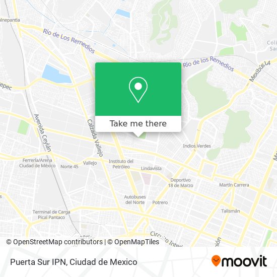 Mapa de Puerta Sur IPN