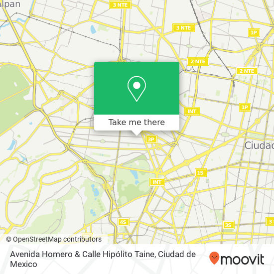 Avenida Homero & Calle Hipólito Taine map