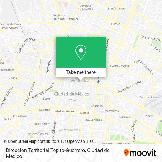 Dirección Territorial Tepito-Guerrero map