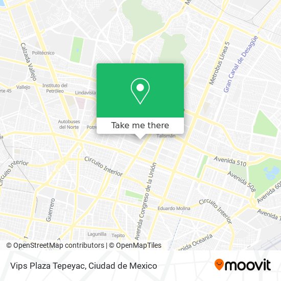 Vips Plaza Tepeyac map