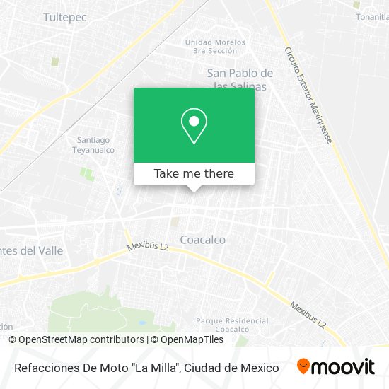 Mapa de Refacciones De Moto "La Milla"