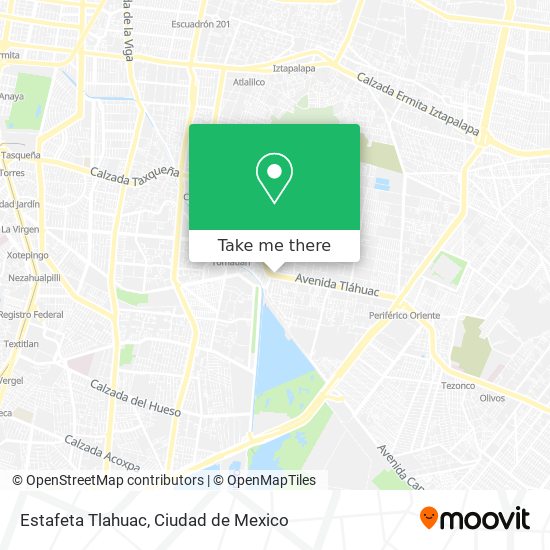 Estafeta Tlahuac map