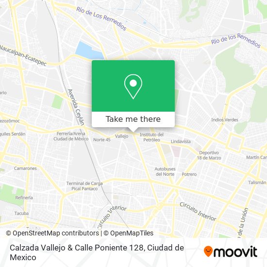 Mapa de Calzada Vallejo & Calle Poniente 128