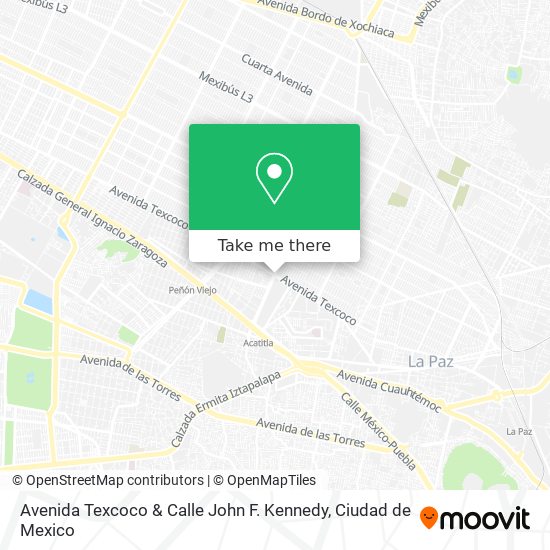 Mapa de Avenida Texcoco & Calle John F. Kennedy