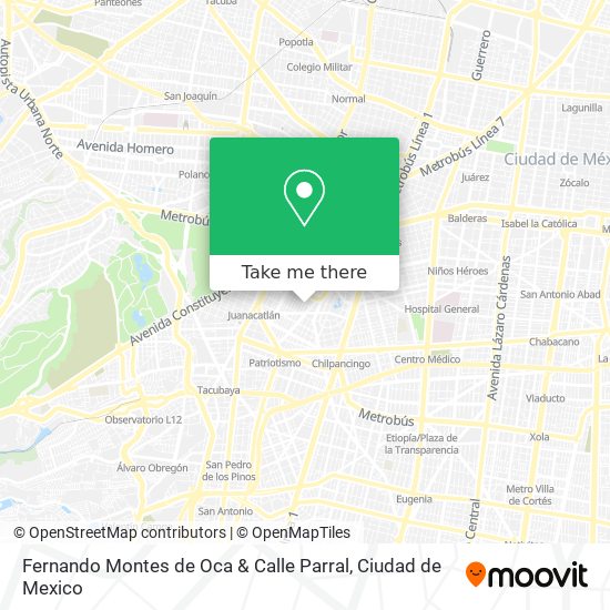 Fernando Montes de Oca & Calle Parral map