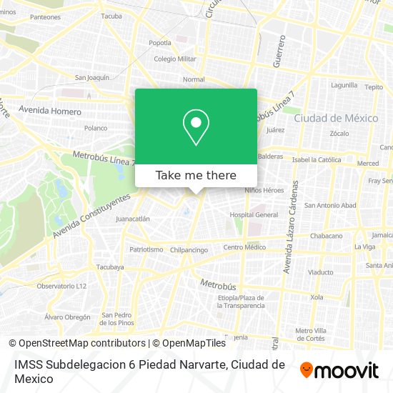 IMSS Subdelegacion 6 Piedad Narvarte map