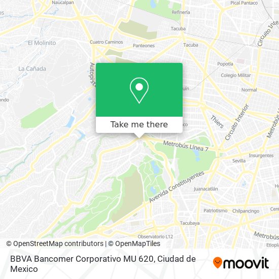 BBVA Bancomer Corporativo MU 620 map