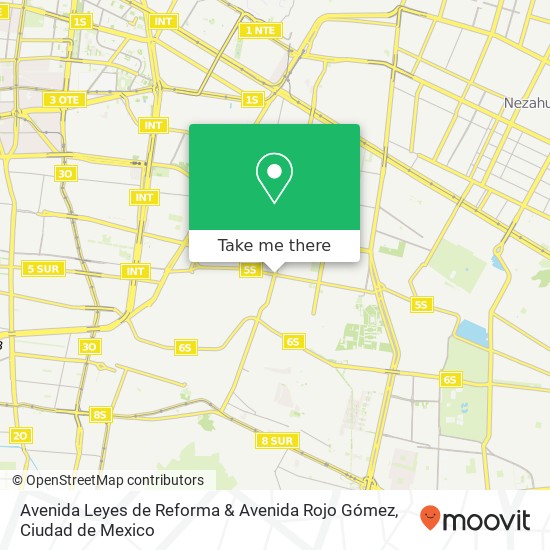 Avenida Leyes de Reforma & Avenida Rojo Gómez map