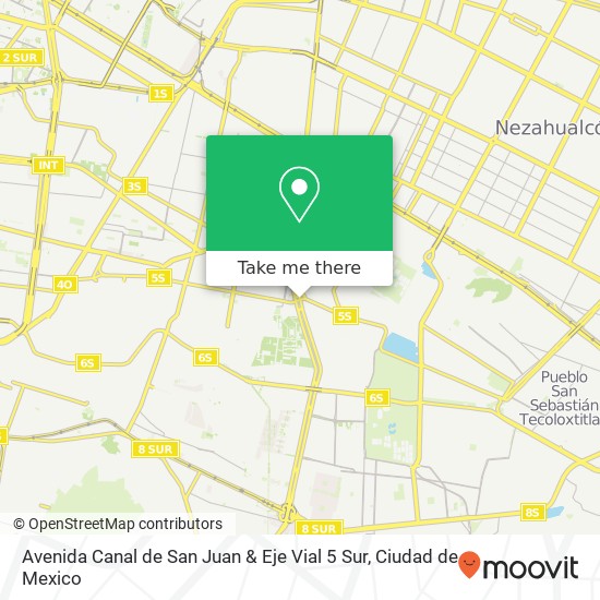 Avenida Canal de San Juan & Eje Vial 5 Sur map