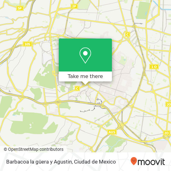 Barbacoa la güera y Agustin map