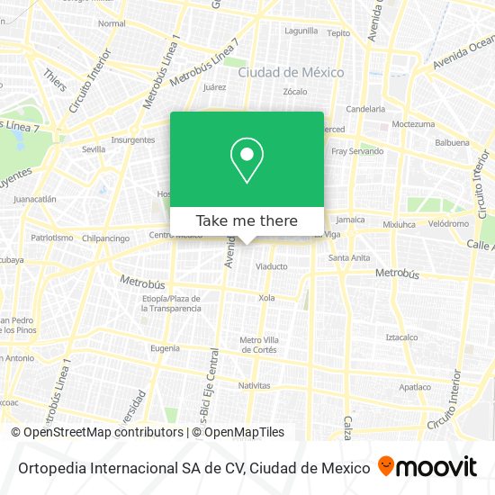 Ortopedia Internacional SA de CV map