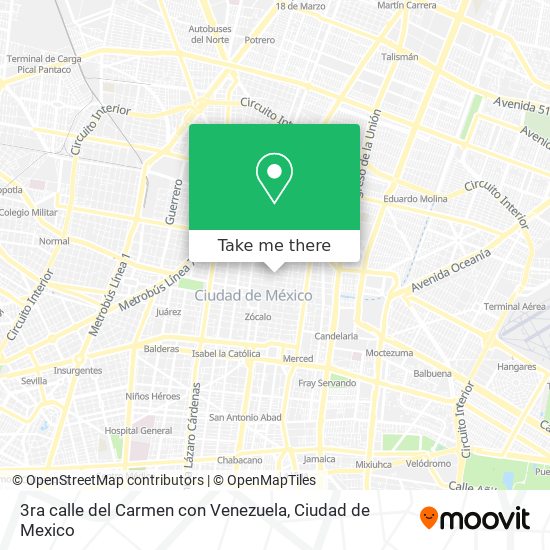 3ra calle del Carmen con Venezuela map