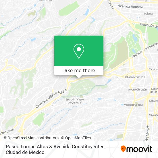 Paseo Lomas Altas & Avenida Constituyentes map