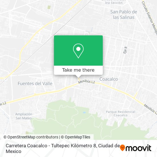 Mapa de Carretera Coacalco - Tultepec Kilómetro 8