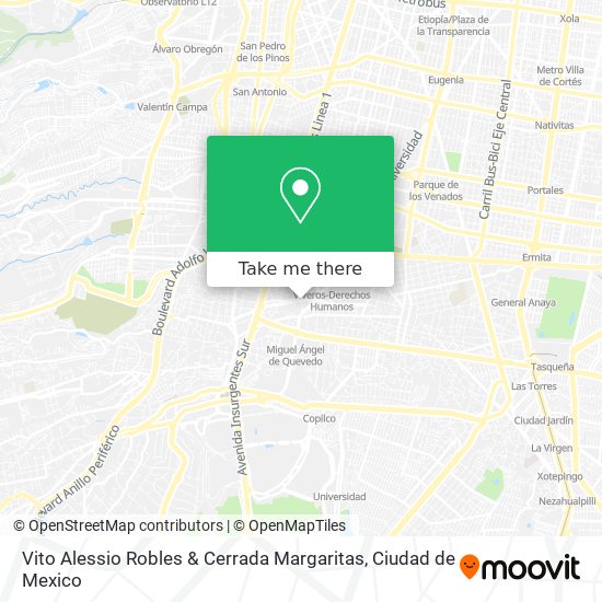 Vito Alessio Robles & Cerrada Margaritas map