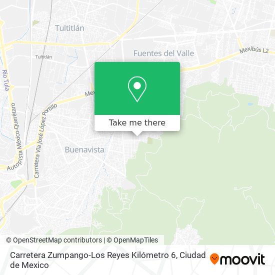 Mapa de Carretera Zumpango-Los Reyes Kilómetro 6