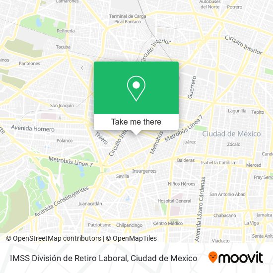 IMSS División de Retiro Laboral map