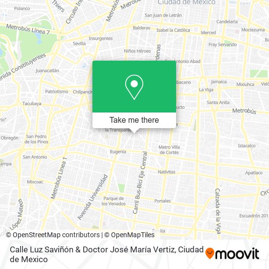 Calle Luz Saviñón & Doctor José María Vertiz map