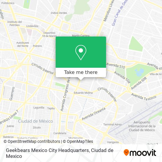 Geekbears Mexico City Headquarters map