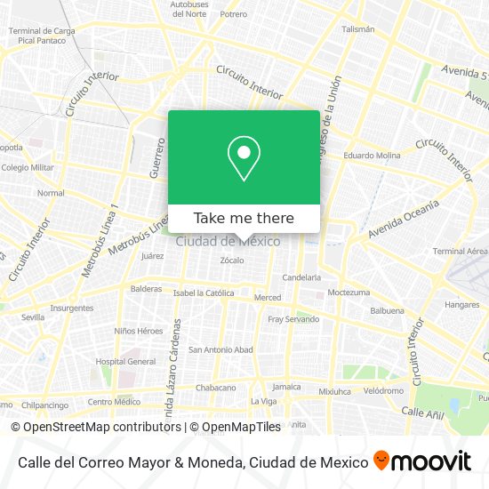 Mapa de Calle del Correo Mayor & Moneda