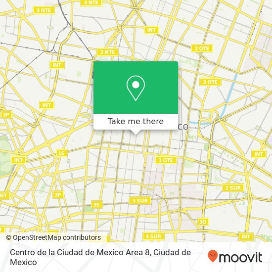 Centro de la Ciudad de Mexico Area 8 map