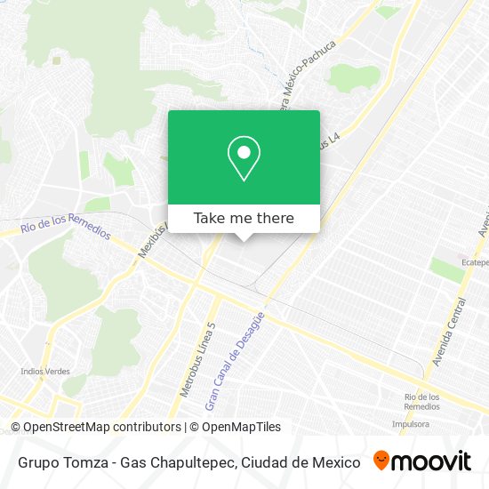 Grupo Tomza - Gas Chapultepec map