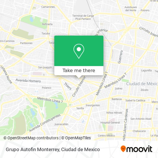 Mapa de Grupo Autofin Monterrey