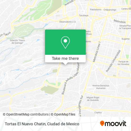 Tortas El Nuevo Chatin map