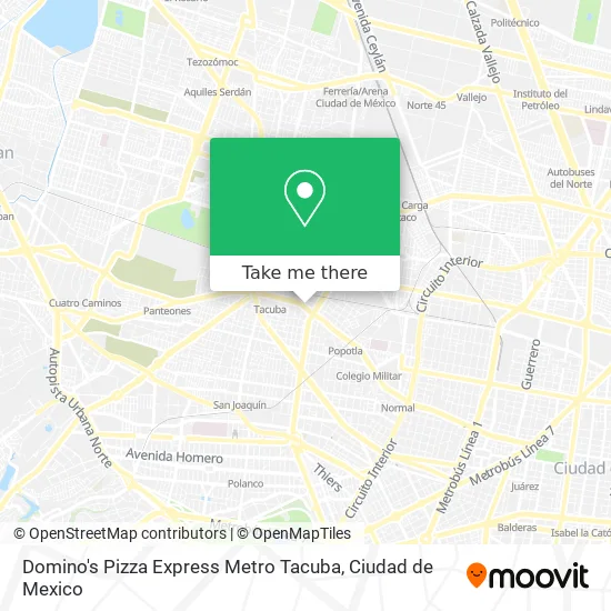 Domino's Pizza Express Metro Tacuba map