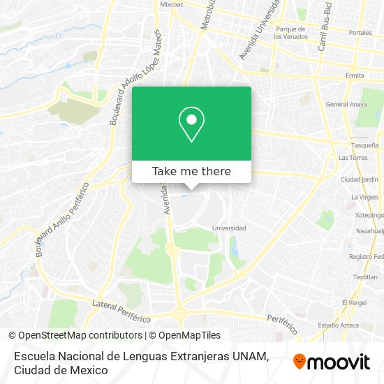Escuela Nacional de Lenguas Extranjeras UNAM map